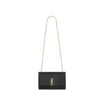 Saint Laurent Medium Kate Chain Bag In Black Textured Leather